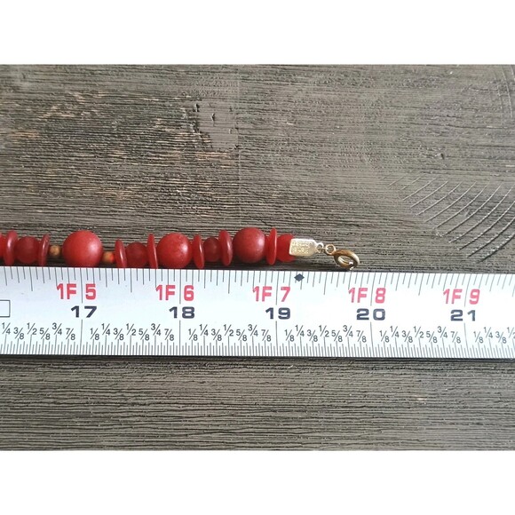 Karla Jordan Red Spike Gold Tone Beaded Vintage Necklace - Picture 6 of 6